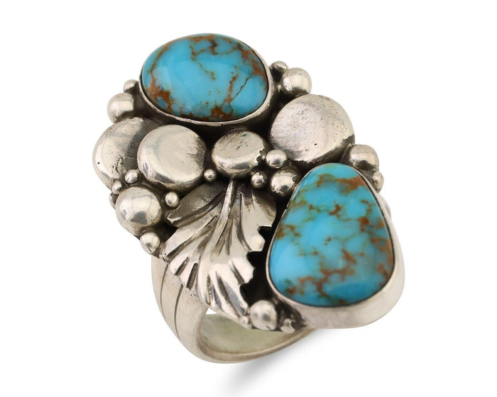 Navajo Handmade Ring 925 Silver Natural Tuquoise Artist Signed D Zachary C.80's