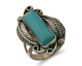Navajo Handmade Ring 925 Silver Natural Turquoise Native Artist C.80's