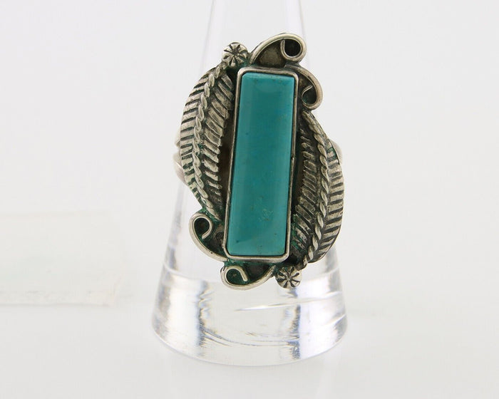 Navajo Handmade Ring 925 Silver Natural Turquoise Native Artist C.80's