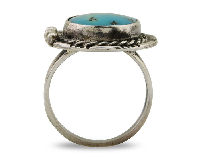 Navajo Handmade Ring 925 Silver Turquoise Native American Artist C.80's