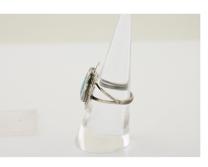 Navajo Handmade Ring 925 Silver Turquoise Native American Artist C.80's