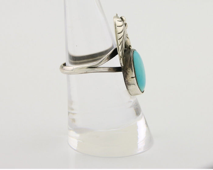 Navajo Handmade Ring 925 Silver Turquoise Signed LS C.80's