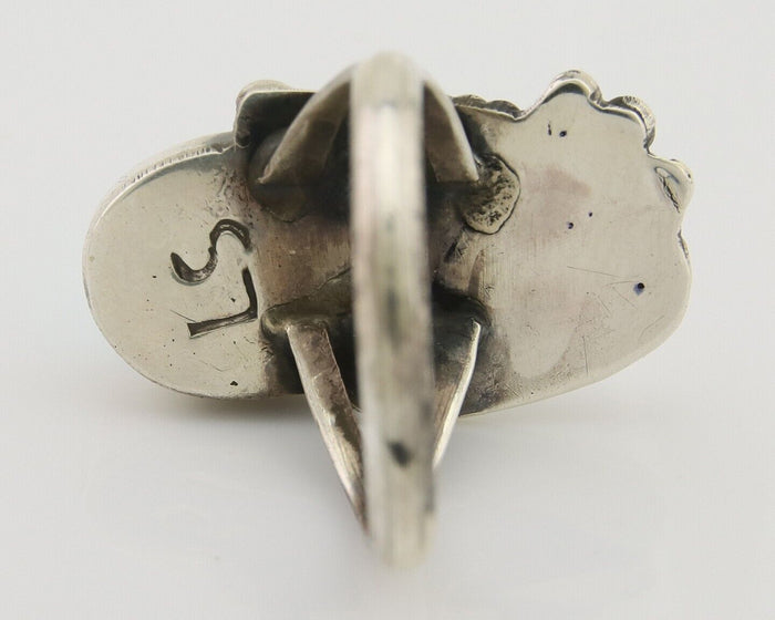 Navajo Handmade Ring 925 Silver Turquoise Signed LS C.80's