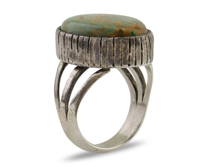 Navajo Handmade Ring 925 Silver Turquoise Signed Native American C.80's