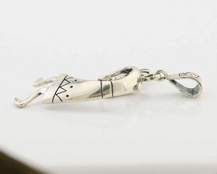 Navajo Kokopelli Pendant 925 Sterling Silver Artist Signed Masha C.80's