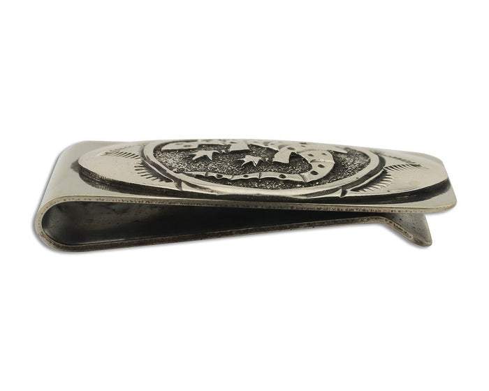 Navajo Lizard Money Clip .925 Silver & .999 Nickle Signed Gibson Gene C.80's
