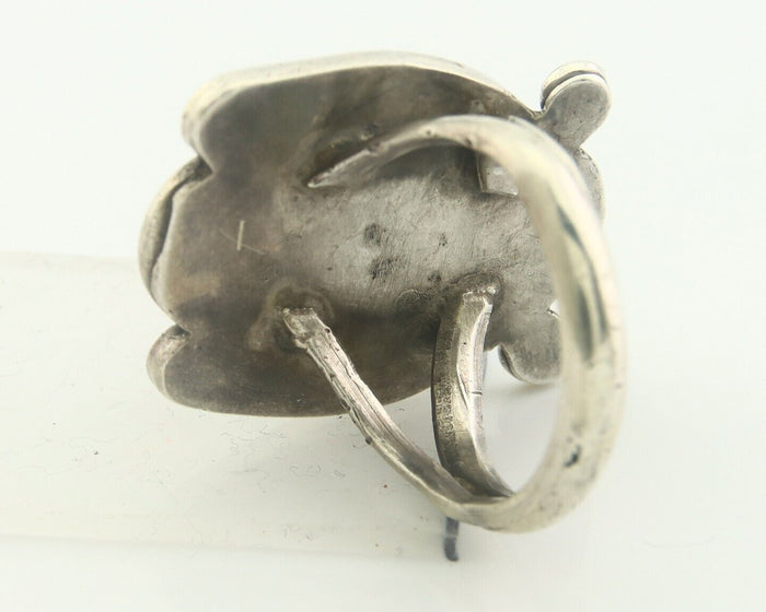 Navajo Men Ring 925 Sterling Natural Blue Turquoise Native Artist C80 Size 10.25