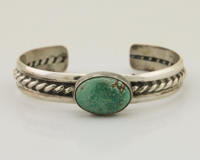 Navajo Natural Southwest Turquoise Bracelet 925 Silver Artist Native American