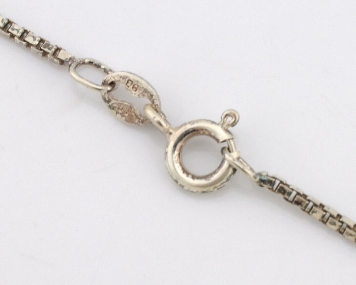 Navajo Necklace 925 Silver Blue Gem Turquoise Native Artist Signed DZ C.80's