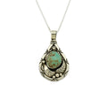 Navajo Necklace .925 Silver Kingman Turquoise Signed Tepee C.1980's