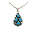 Navajo Necklace 925 Silver Natural Blue Turquoise Artist Signed Tom Yazzie C.80s