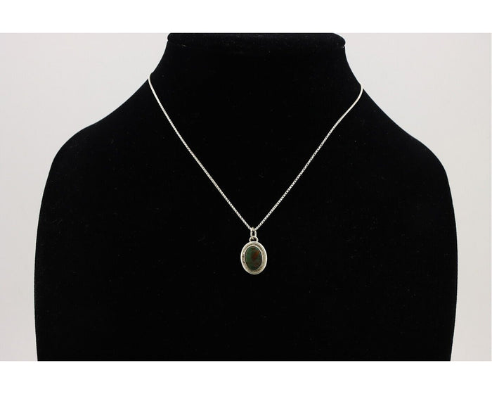 Navajo Necklace 925 Silver Natural Kingman Turquoise Native Artist C.2008