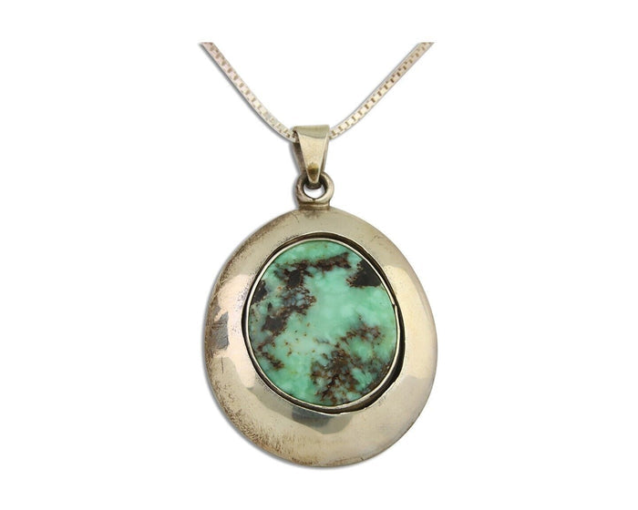 Navajo Necklace 925 Silver Natural Turquoise Artist Signed C Montoya C.80's