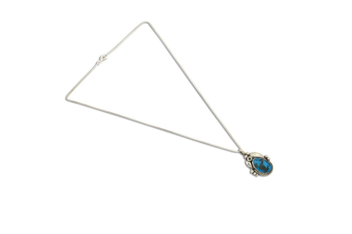 Navajo Necklace 925 Silver Natural Turquoise Artist Signed C.80's