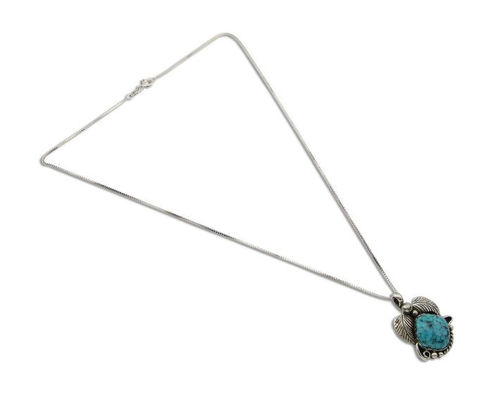 Navajo Necklace 925 Silver Natural Turquoise Native American Artist C.80's