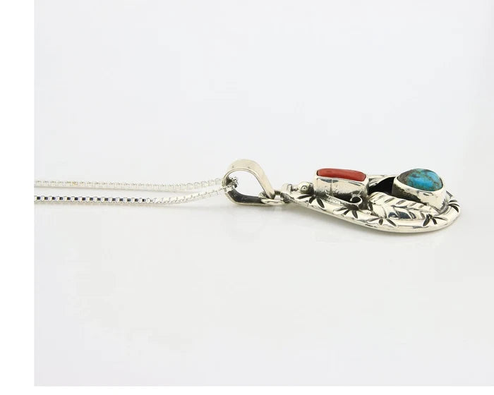 Navajo Necklace Sterling Authentic Gemstone Traditional Signed Teepee