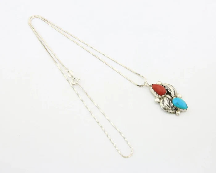 Navajo Necklace Sterling Authentic Gemstone Traditional Signed Teepee
