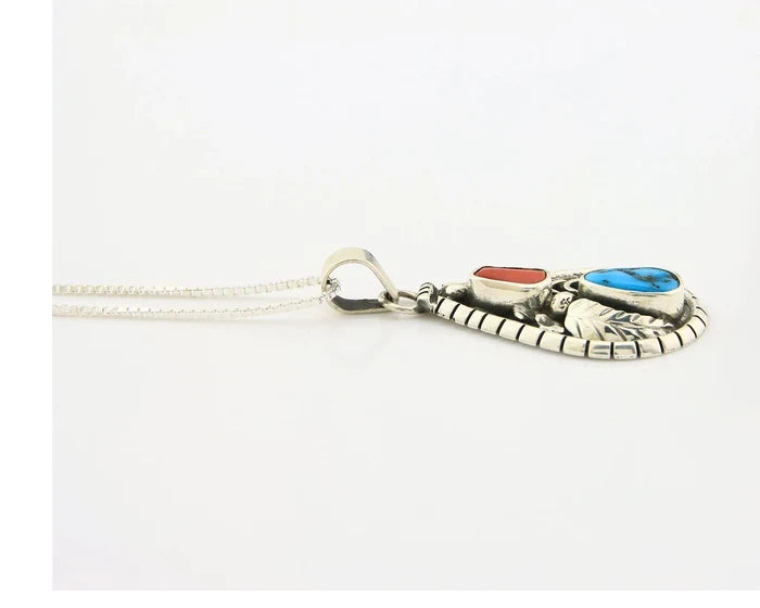 Navajo Necklace Sterling Authentic Gemstone Traditional Signed Teepee
