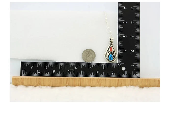 Navajo Necklace Sterling Authentic Gemstone Traditional Signed Teepee