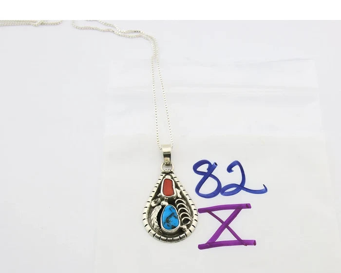 Navajo Necklace Sterling Authentic Gemstone Traditional Signed Teepee