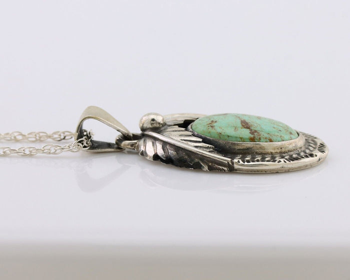 Navajo Necklace Turquoise Necklace 925 Silver Artist Signed SunRise C.80's