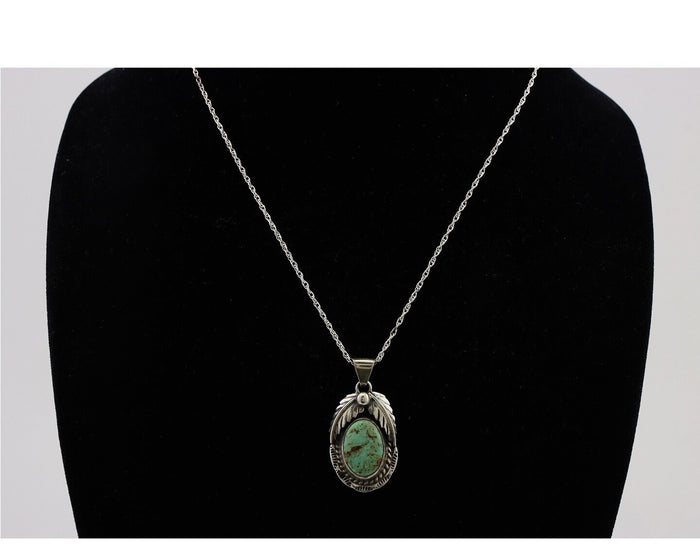Navajo Necklace Turquoise Necklace 925 Silver Artist Signed SunRise C.80's