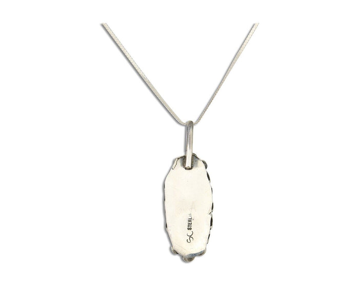 Navajo Necklace925 Silver Natural Onyx Native Artist Signed SC C.80's