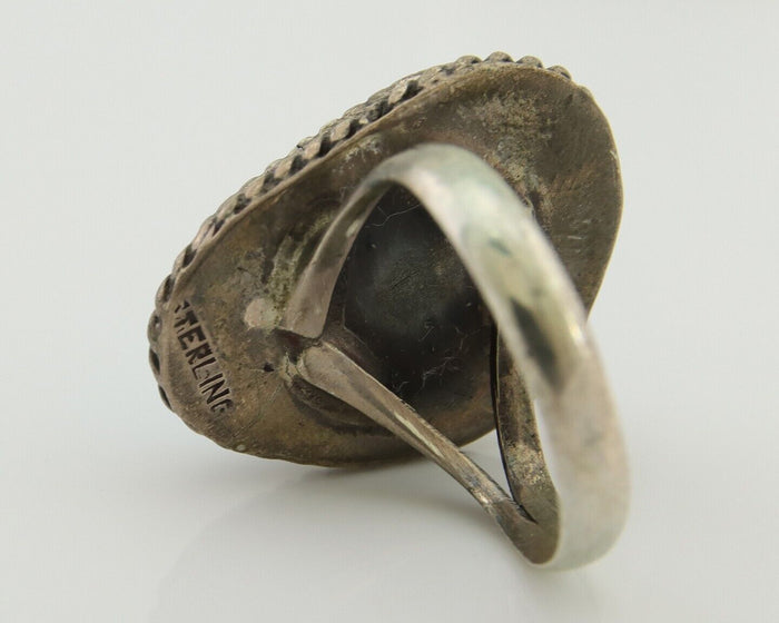 Navajo Ring 925 Silver Blue Turquoise Native American Artist C.80's