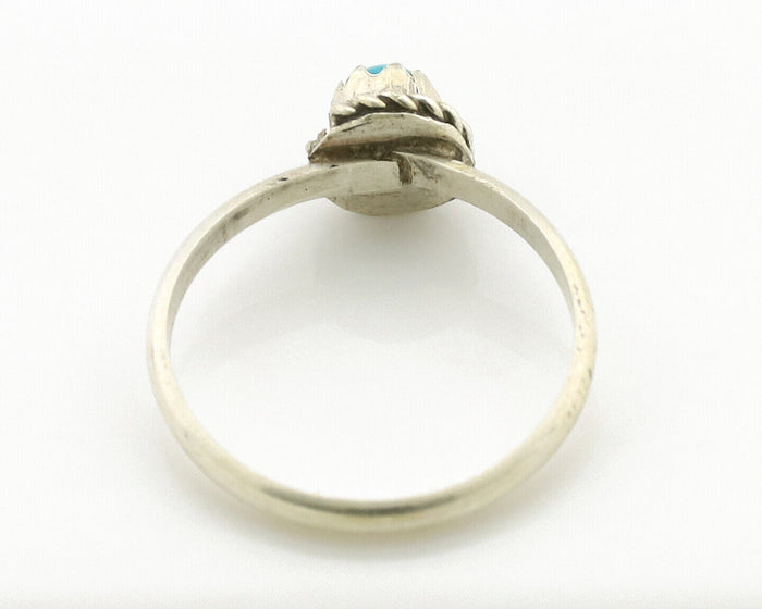 Navajo Ring .925 Silver Blue Turquoise Size 2.75 Native Artist C.1980s