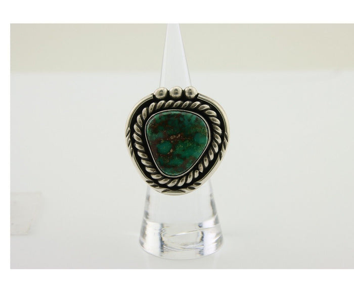 Navajo Ring 925 Silver Gem Grade Turquoise Native American Artist C.80's
