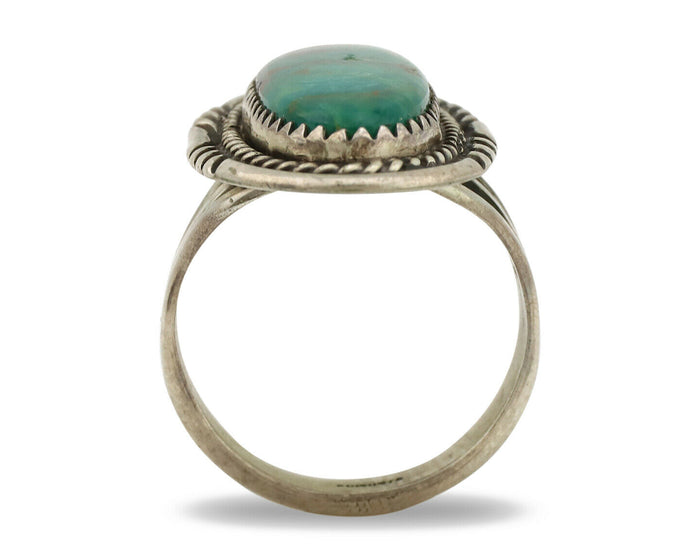 Navajo Ring .925 Silver Kingman Turquoise Artist Native American C.1980's