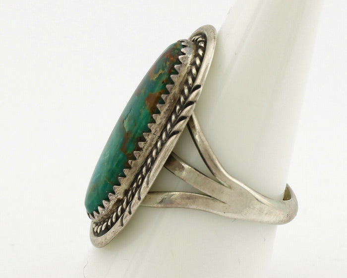 Navajo Ring .925 Silver Kingman Turquoise Artist Native American C.1980's