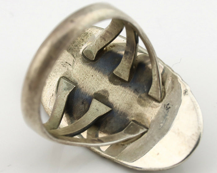 Navajo Ring .925 Silver Kingman Turquoise Artist Native American C.1980's