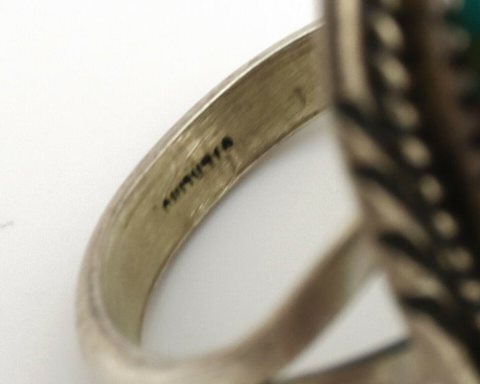Navajo Ring .925 Silver Kingman Turquoise Artist Native American C.1980's
