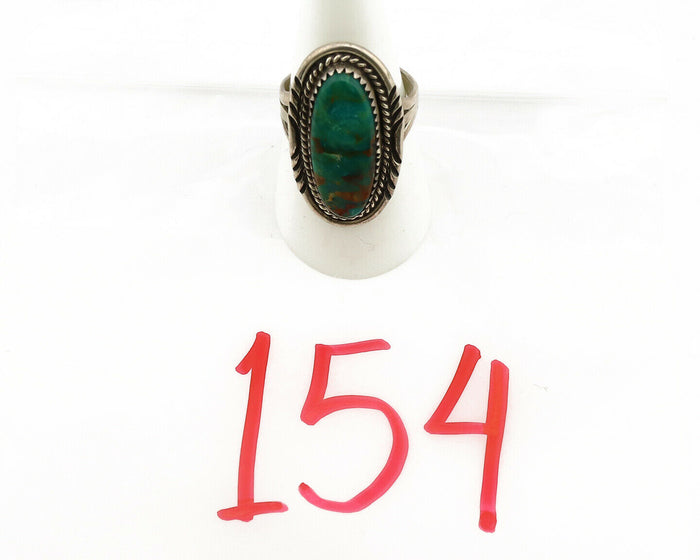 Navajo Ring .925 Silver Kingman Turquoise Artist Native American C.1980's