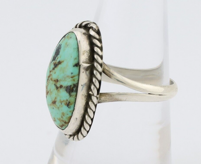 Navajo Ring 925 Silver Kingman Turquoise Artist Signed Rabbit Sticks C.80's