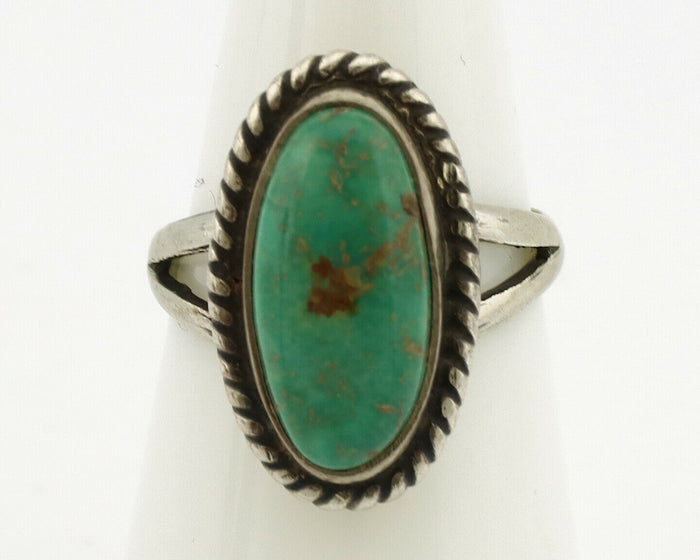 Navajo Ring .925 Silver Manassas Turquoise Artist Native American C.1980's