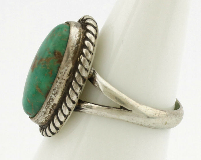 Navajo Ring .925 Silver Manassas Turquoise Artist Native American C.1980's