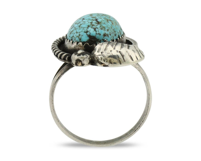 Navajo Ring 925 Silver Mine 8 Turquoise Native Artist C.80s