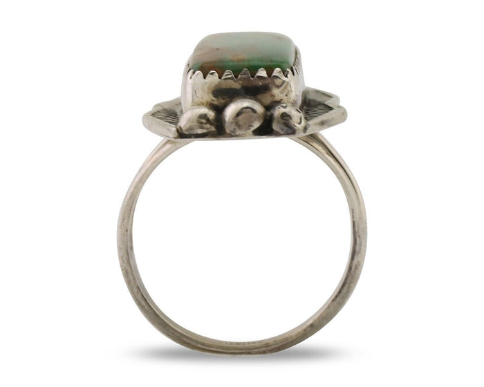 Navajo Ring 925 Silver Natural Blue Turquoise Artist Signed Doug Zachary C.80's