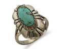 Navajo Ring 925 Silver Natural Blue Turquoise Artist Signed M Montoya C.80's