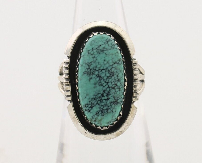 Navajo Ring 925 Silver Natural Blue Turquoise Native American Artist C.80's
