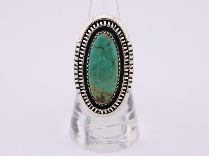 Navajo Ring 925 Silver Natural Blue Turquoise Native American Artist C.80's