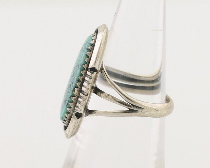 Navajo Ring 925 Silver Natural Blue Turquoise Native American Artist C.80's