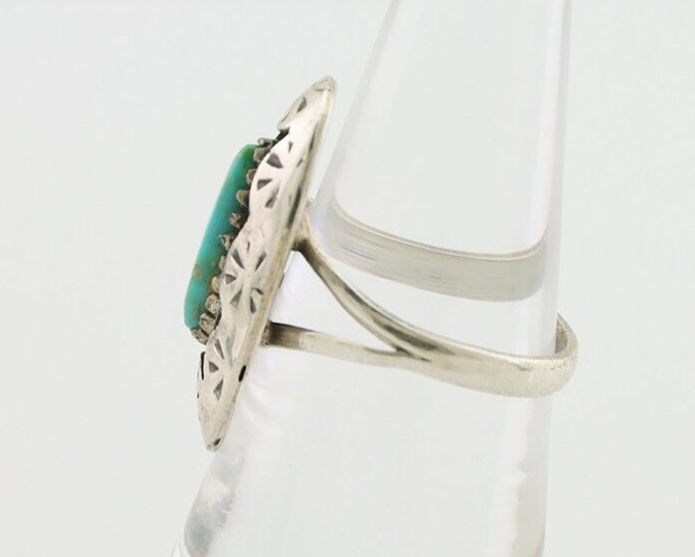 Navajo Ring 925 Silver Natural Blue Turquoise Native American Artist C.80's
