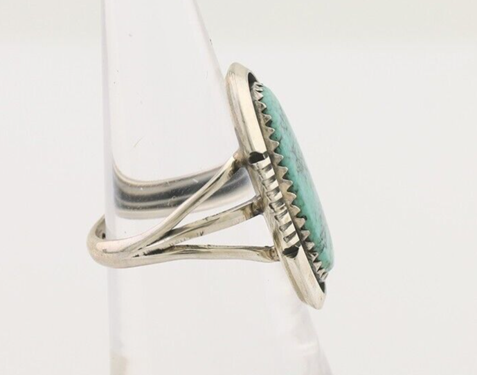 Navajo Ring 925 Silver Natural Blue Turquoise Native American Artist C.80's