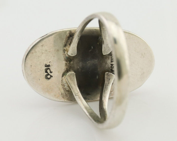 Navajo Ring 925 Silver Natural Blue Turquoise Native American Artist C.80's