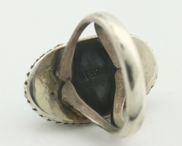 Navajo Ring .925 Silver Natural Blue Turquoise Native American Artist C.80's