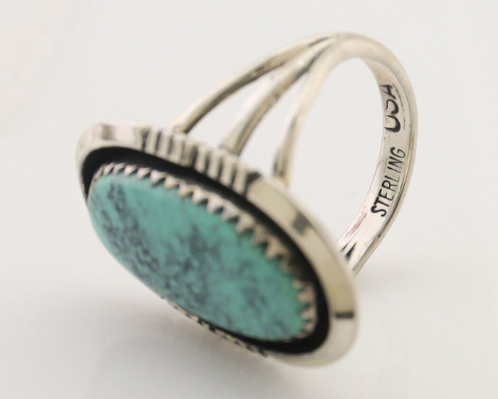 Navajo Ring 925 Silver Natural Blue Turquoise Native American Artist C.80's
