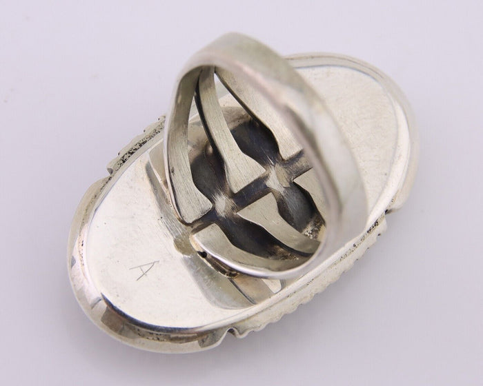 Navajo Ring 925 Silver Natural Blue Turquoise Native American Artist C.80's